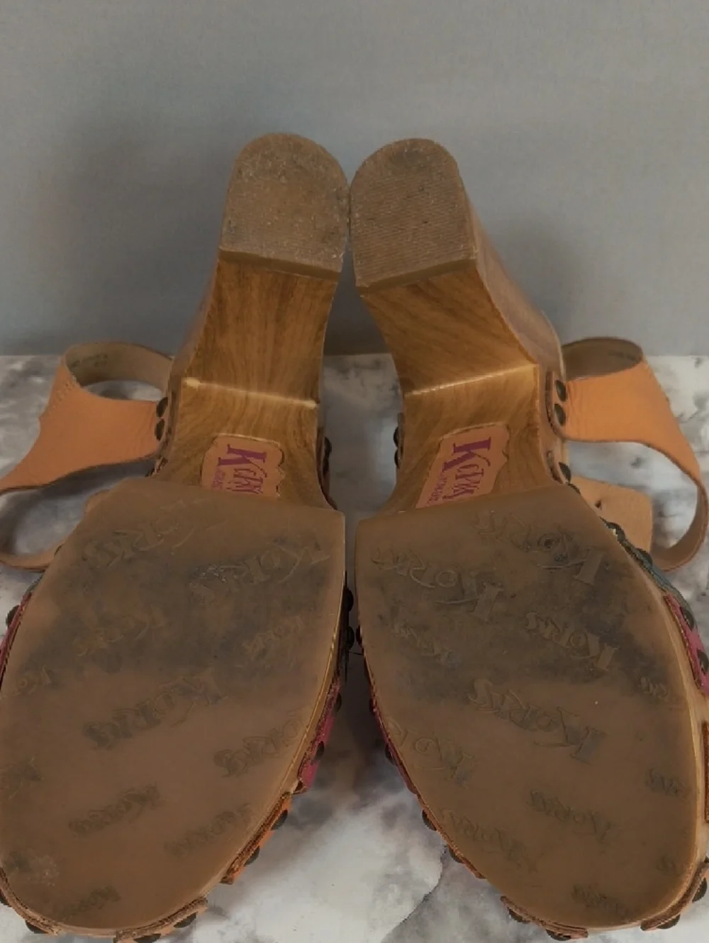 Women’s Multi-Color Leather Platform Sandal - Tan